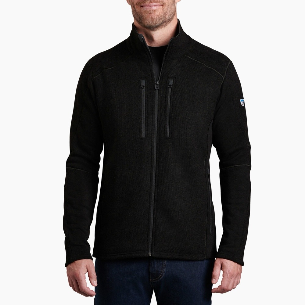Kuhl Interceptr Fleece Jacket Mens Size L Full Zip Pockets Hybrid Hiking Black